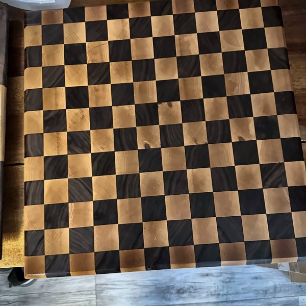Walnut & Maple Checkerboard Board