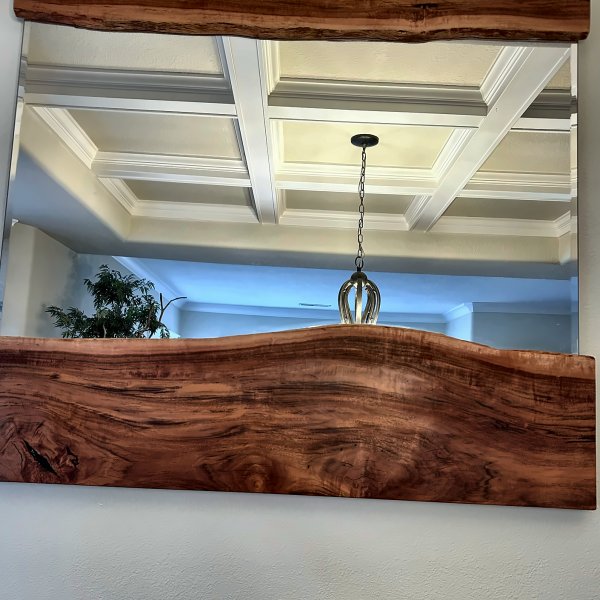 Live Edge Mirror, Dark Wood