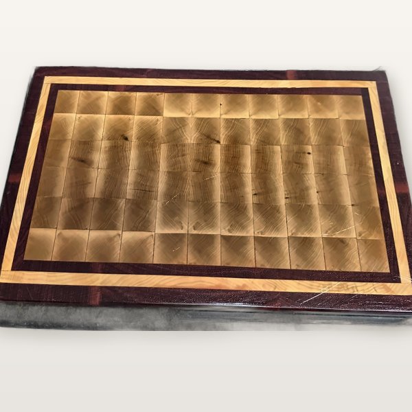 End-Grain Maple Board with Purpleheart Border