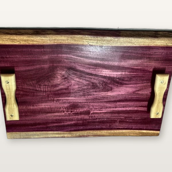 Purpleheart Live Edge Serving Tray